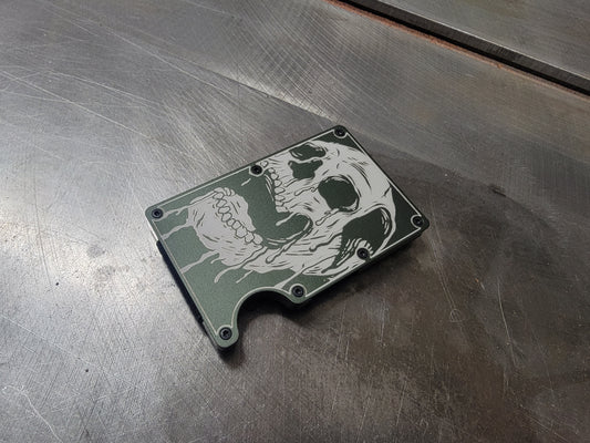 Minimalist Aluminum Wallet | Melting Skull
