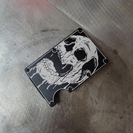 Minimalist Aluminum Wallet | Melting Skull